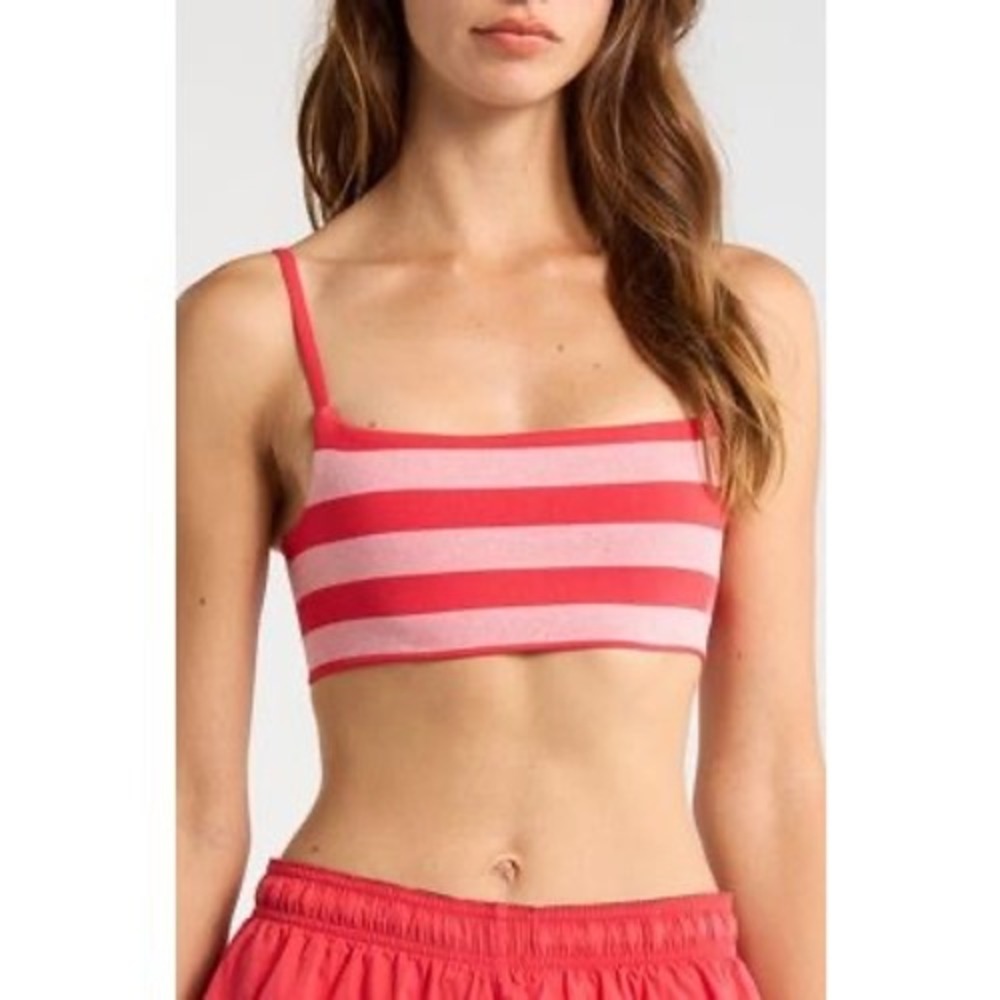 Free People Movement Tighten Up Reversible Bra Fruit Punch Combo Striped M/L NEW